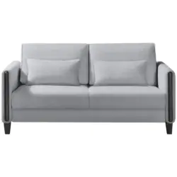 Schlafsofa in Webstoff Schwarz, Hellgrau