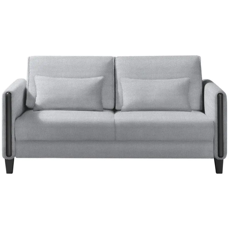 Schlafsofa in Webstoff Schwarz, Hellgrau