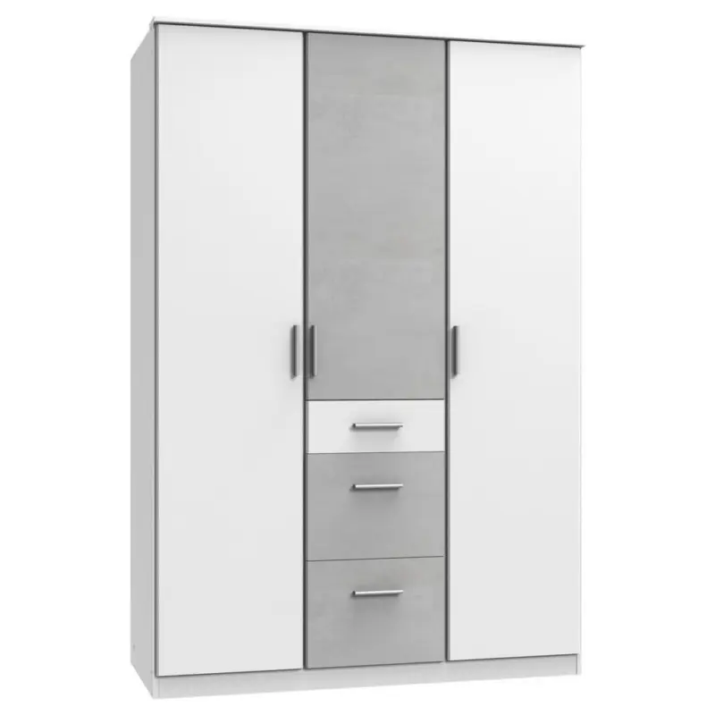 Kleiderschrank in Grau, Wei&szlig;