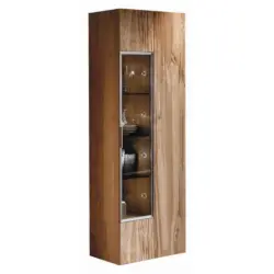 Vitrine in furniert, mehrschichtige Massivholzplatte (Tischlerplatte) Altholz, Eiche Eichefarben