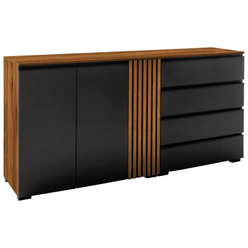Sideboard Anthrazit, Nussbaumfarben 187/92/45 cm