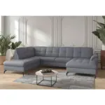 XXXLutz Lauterach - Ihr M&ouml;belhaus bei Bregenz Wohnlandschaft Zora E in Echtleder Graublau