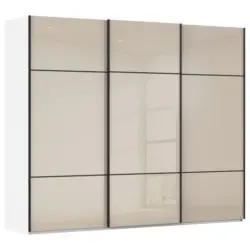 Schwebet&uuml;renschrank in Wei&szlig;, Champagner