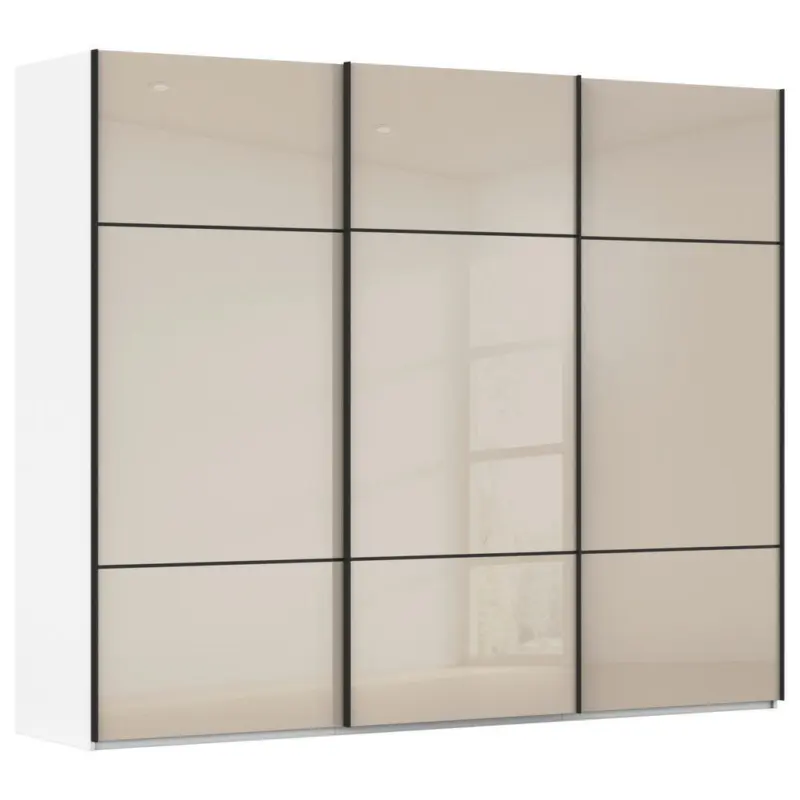 Schwebet&uuml;renschrank in Wei&szlig;, Champagner