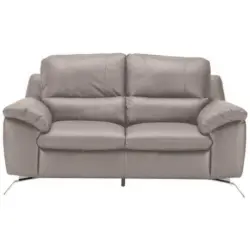 2-Sitzer-Sofa in Kombination Echtleder/Lederlook Grau