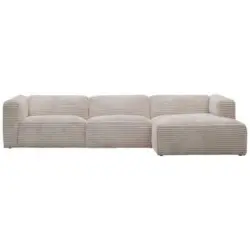 Ecksofa Febe in Cord Creme 332/163 cm