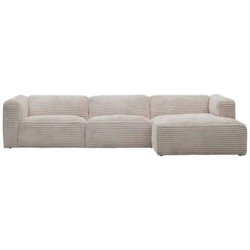Ecksofa Febe in Cord Creme 332/163 cm