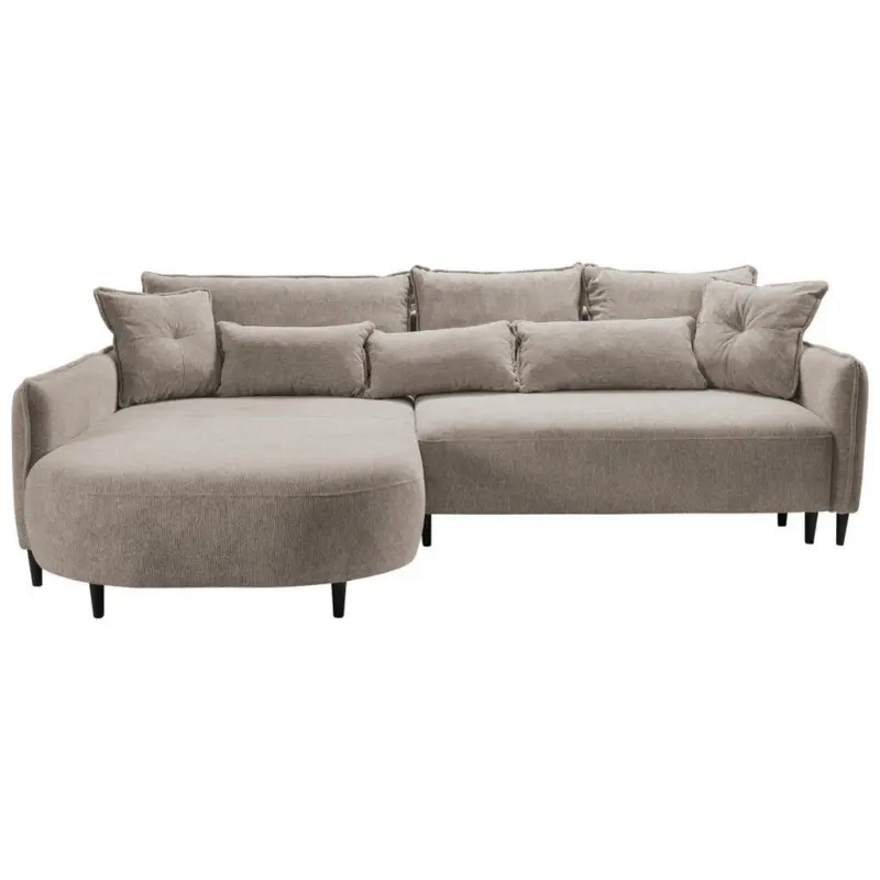 Ecksofa in Chenille Taupe 200/285 cm