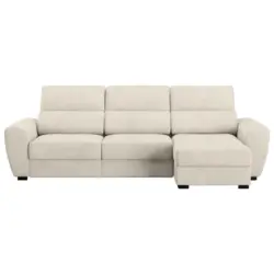 Ecksofa in Mikrofaser Naturfarben