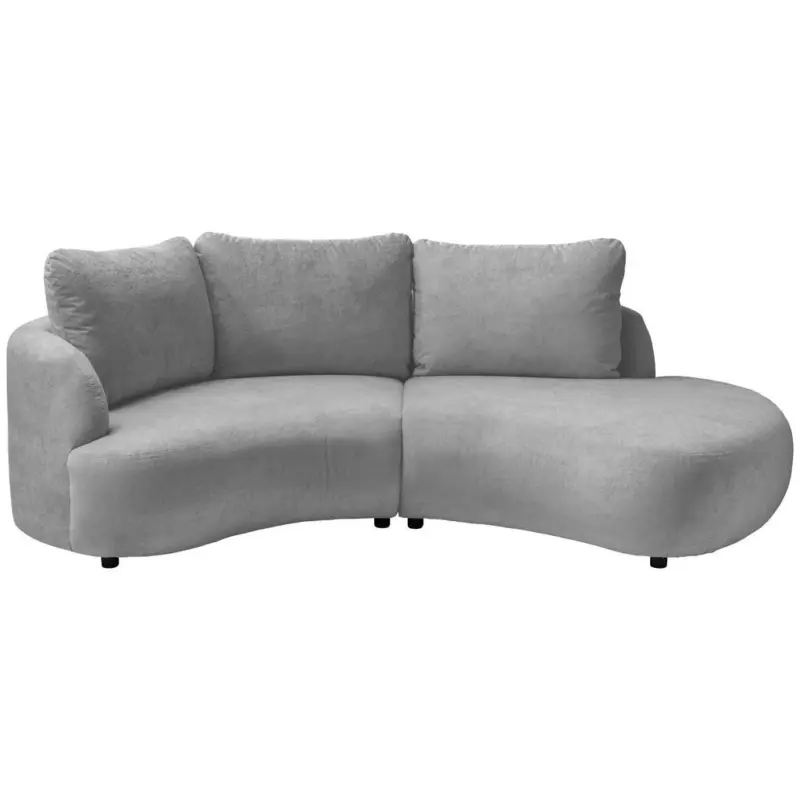 Ecksofa in Mikrofaser Silberfarben 139/250 cm