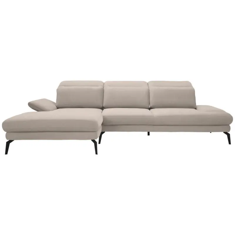 Ecksofa in Chenille Beige 180/289 cm