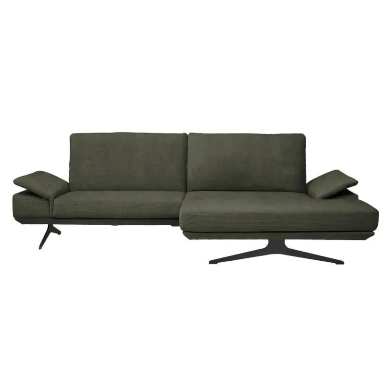 Ecksofa in Flachgewebe Gr&uuml;n 269/155 cm