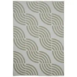 Flachwebeteppich 80/150 cm Waves Gr&uuml;n