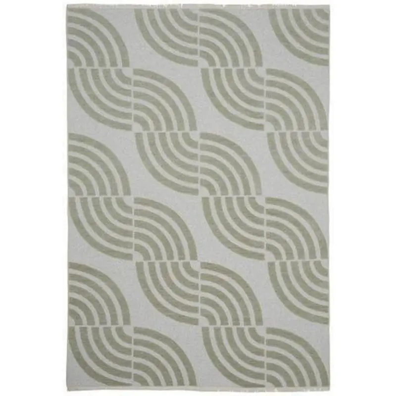 Flachwebeteppich 80/150 cm Waves Gr&uuml;n