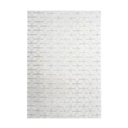 Teppich Vivica 125 Wei&szlig; / Taupe Wei&szlig;, Taupe