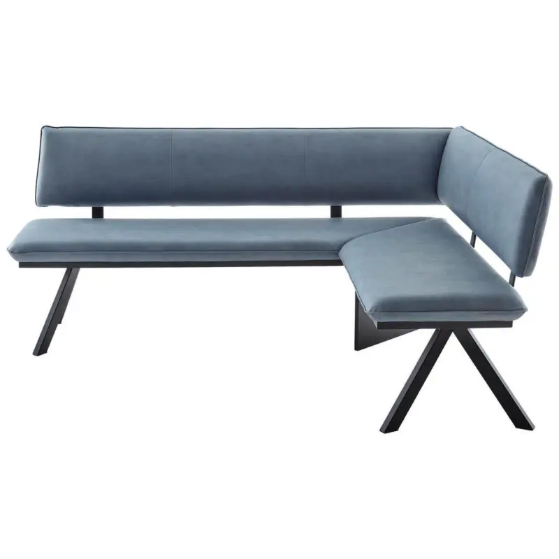 Eckbank 180/140 cm in Schwarz, Hellblau