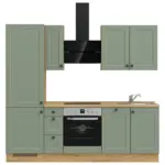 XXXLutz Lauterach - Ihr M&ouml;belhaus bei Bregenz K&uuml;chenblock 240 cm in Eichefarben, Schilfgr&uuml;n