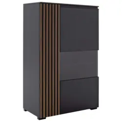 Highboard Anthrazit, Nussbaumfarben 87/136/45 cm