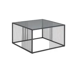 Couchtisch in Metall, Glas 75/75/42 cm