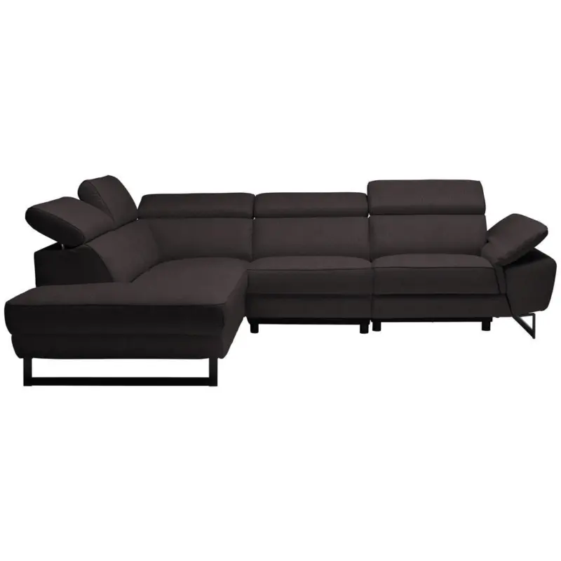 Ecksofa in Echtleder Dunkelbraun 225/281 cm