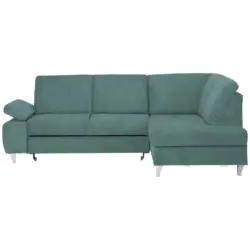 Ecksofa in Flachgewebe Petrol 255/186 cm