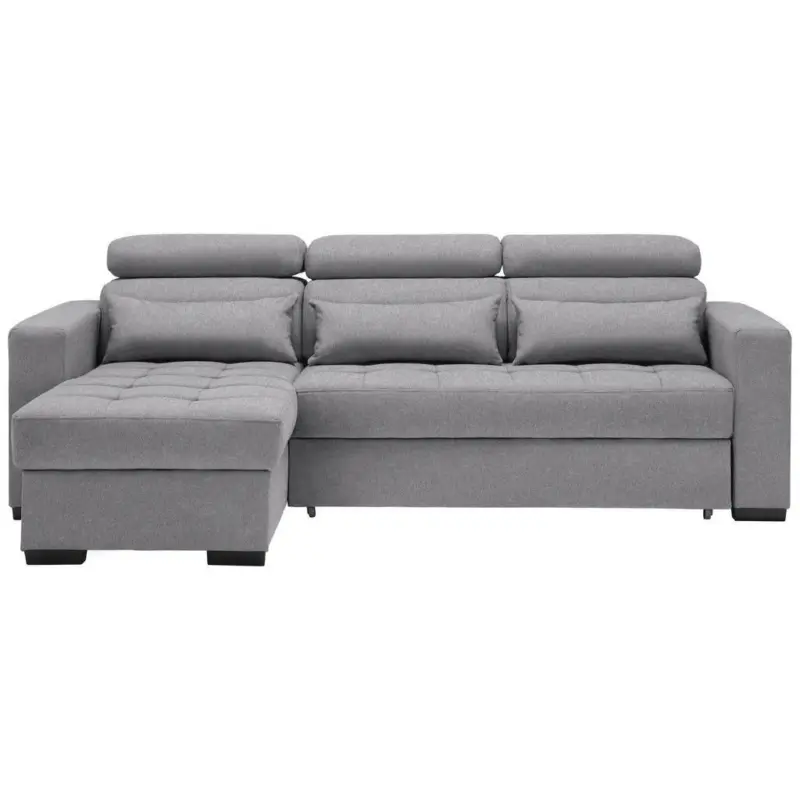 Ecksofa in Webstoff Graubraun 179/240 cm