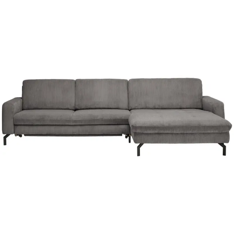 Ecksofa in Cord Anthrazit 302/178 cm