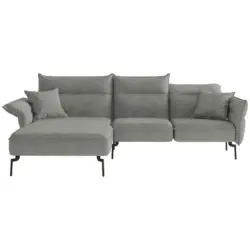 Ecksofa Jakarta in Flachgewebe Grau 185/265 cm