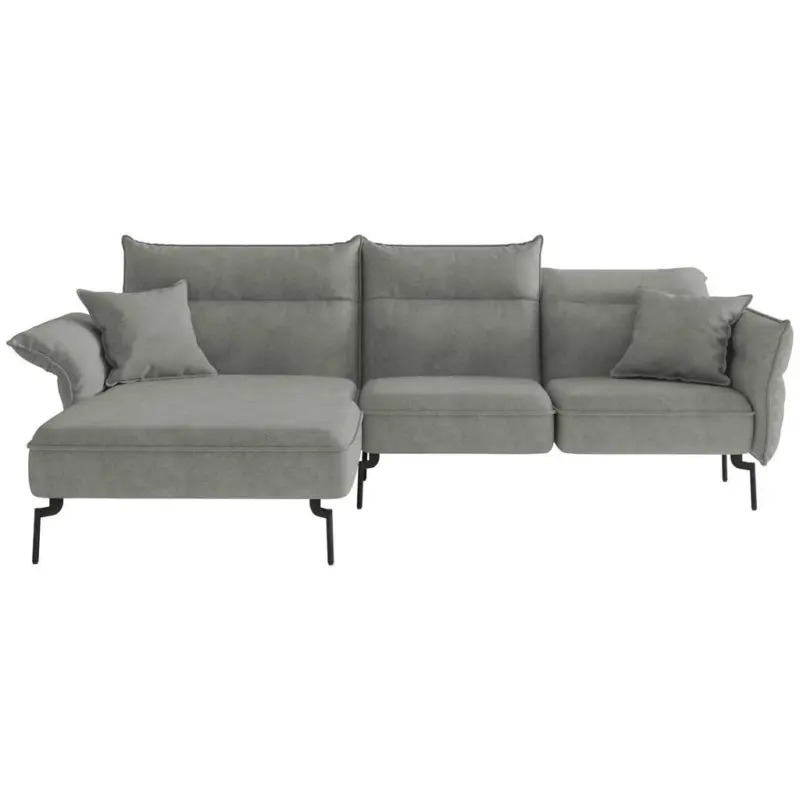 Ecksofa Jakarta in Flachgewebe Grau 185/265 cm