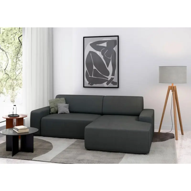 Ecksofa Wien in Struktur Anthrazit 246/162 cm