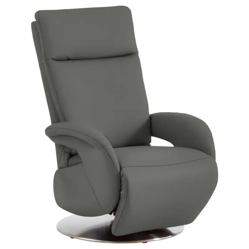 Relaxsessel in Leder Dunkelgrau