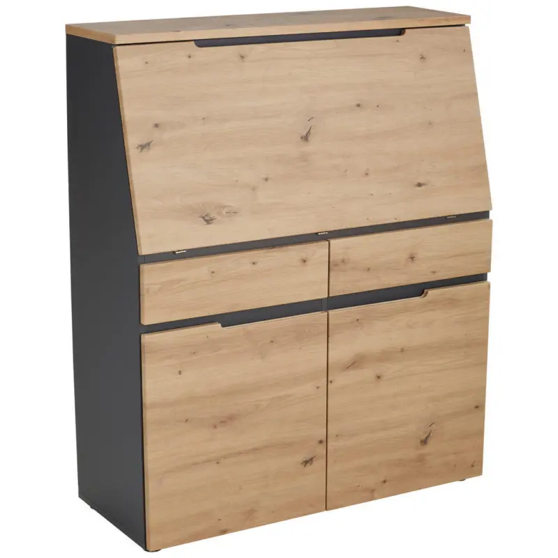 Sekret&auml;r in Graphitfarben, Eiche Artisan