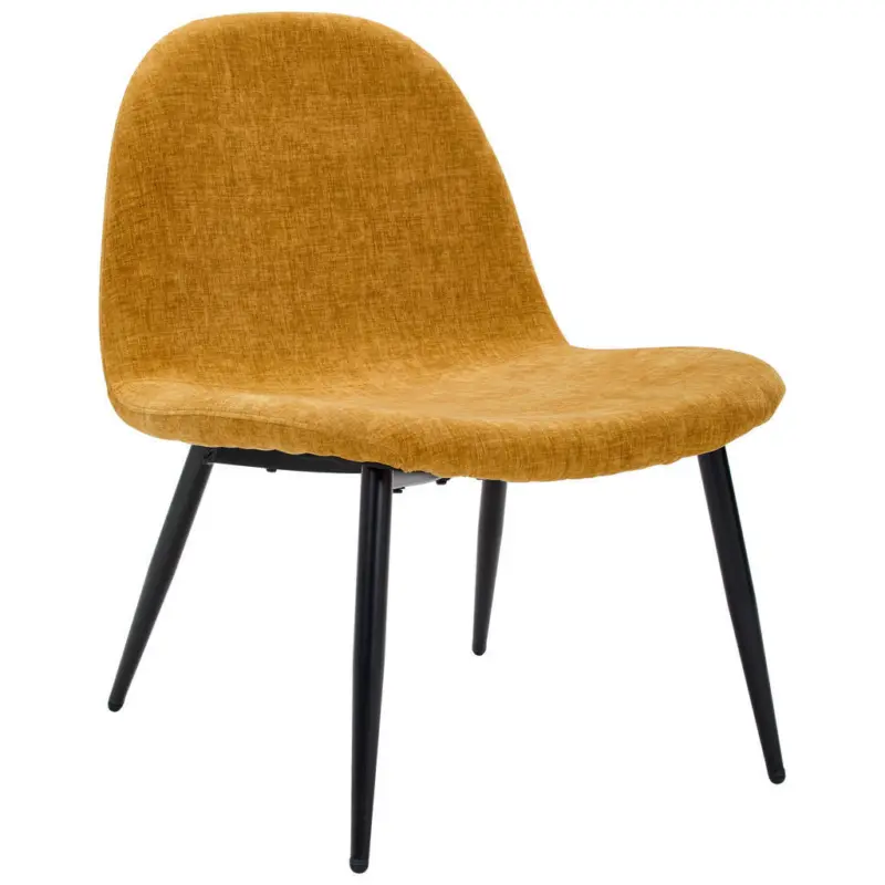 Sessel in Chenille Gelb, Schwarz