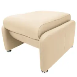 Hocker in Leder Beige