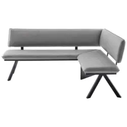 Eckbank 205/165 cm in Schwarz, Hellgrau