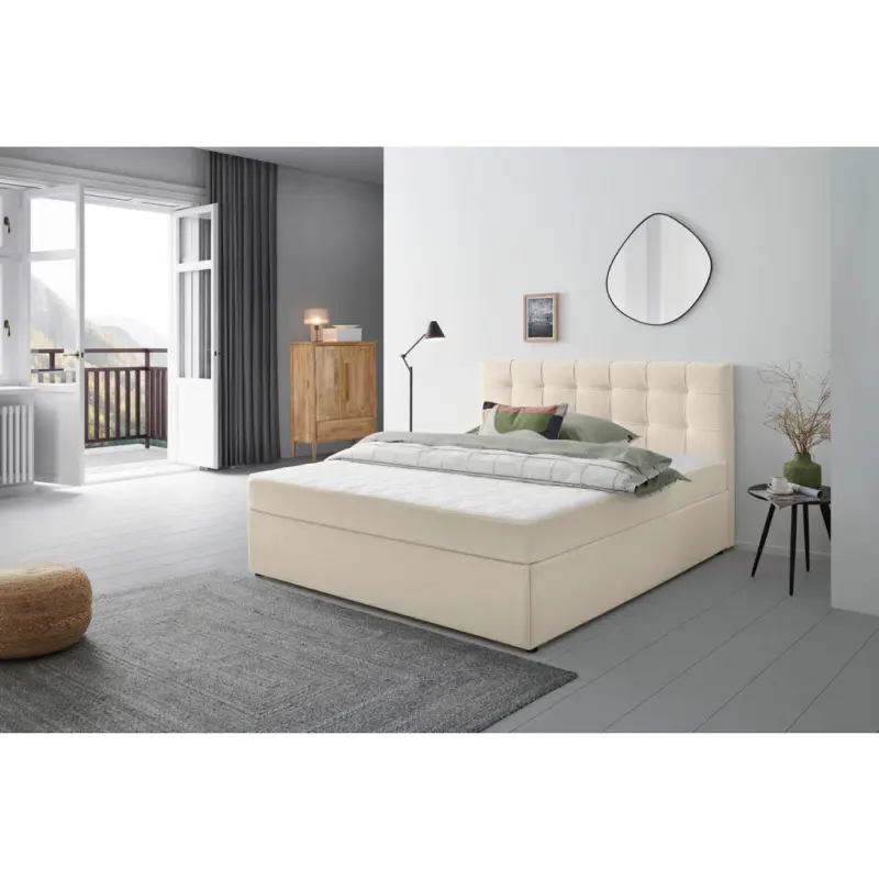 Boxbett 180/200 cm in Creme