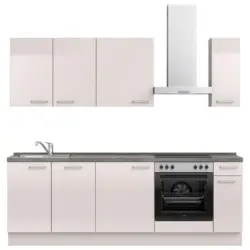 K&uuml;chenblock 240 cm in Schieferfarben, Hellgrau