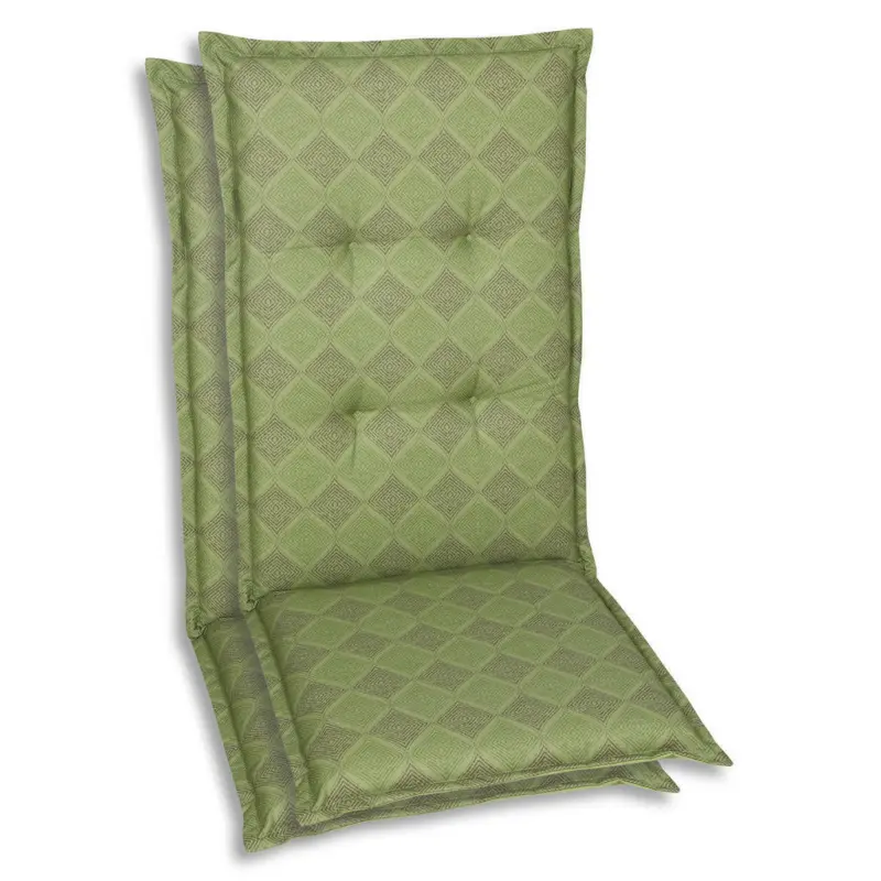 Sesselauflagenset in Gr&uuml;n Raute