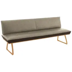 Sitzbank 214/88/66 cm in Braun, Beige, Wildeiche