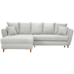 Ecksofa in Webstoff Creme 284/162 cm