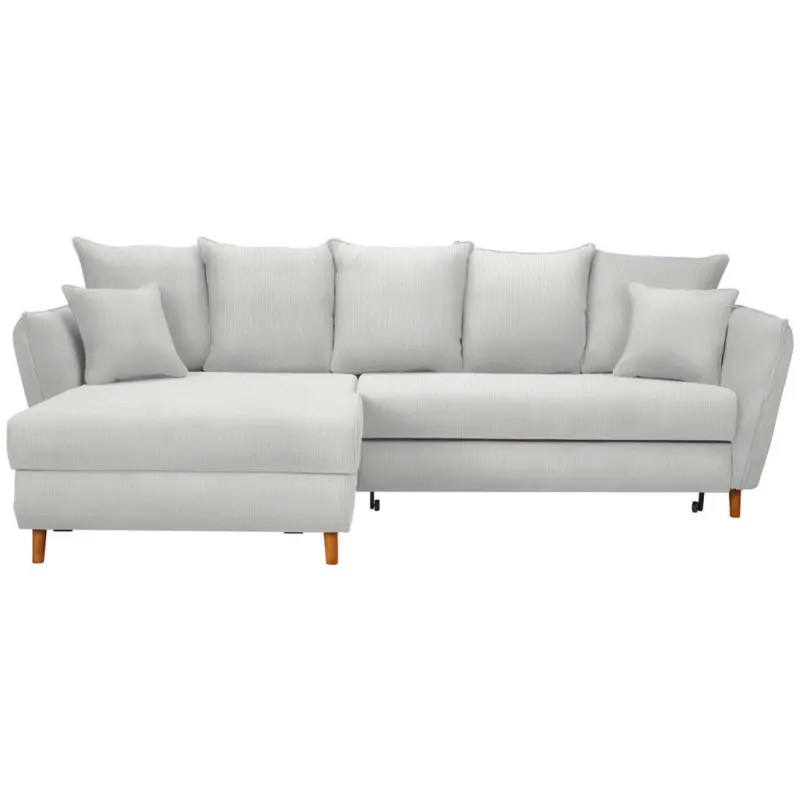 Ecksofa in Webstoff Creme 284/162 cm