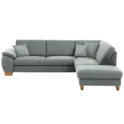 Ecksofa in Mikrofaser Grau 286/236 cm