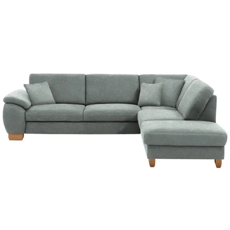Ecksofa in Mikrofaser Grau 286/236 cm