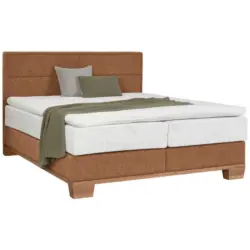 Boxspringbett 200/200 cm in Orange, Eichefarben