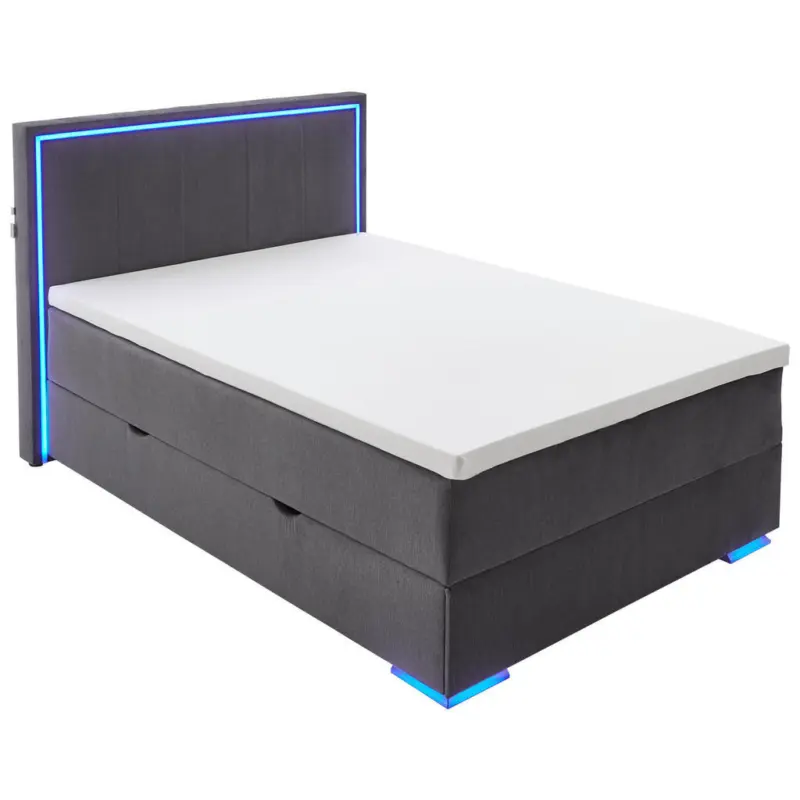 Boxspringbett 140/200 cm in Anthrazit