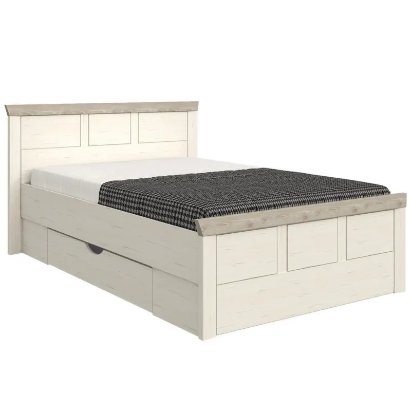 Stauraumbett 120/200 cm in Grau, Wei&szlig;