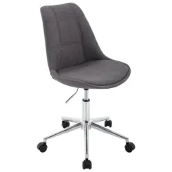 Jugenddrehstuhl in Webstoff Chromfarben, Dunkelgrau