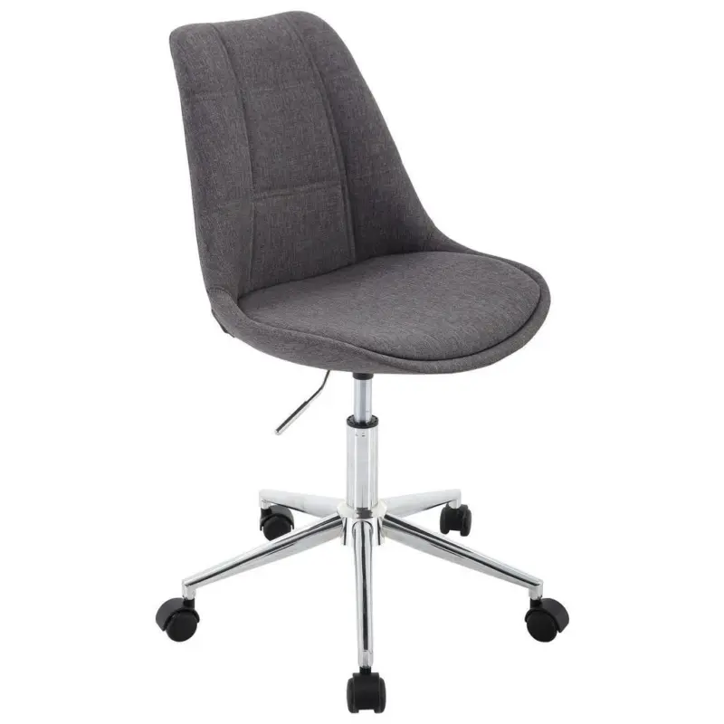 Jugenddrehstuhl in Webstoff Chromfarben, Dunkelgrau