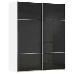 Schwebet&uuml;renschrank in Schwarz, Wei&szlig;