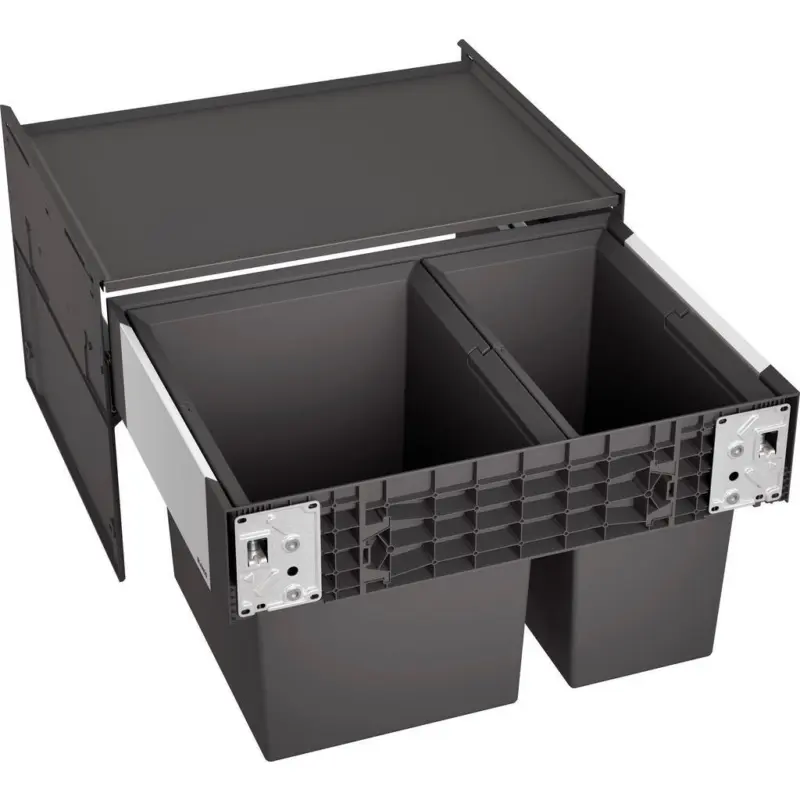 Einbauabfallsammler 30 + 19 l Metall, Kunststoff